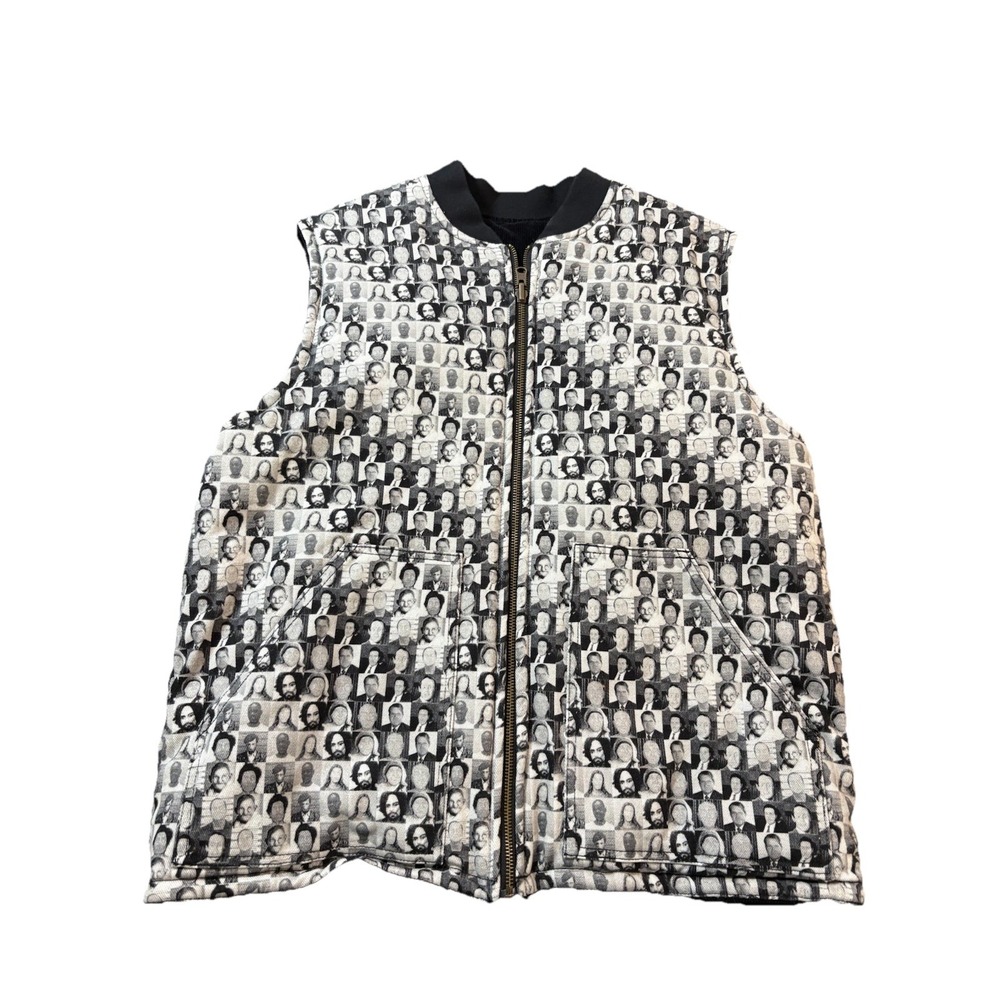 Golf Wang Tribute Vest SS24 Reversible Mens Sz XL Black White Corduroy Zip Up
